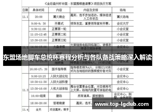 东盟场地脚车总统杯赛程分析与各队备战策略深入解读