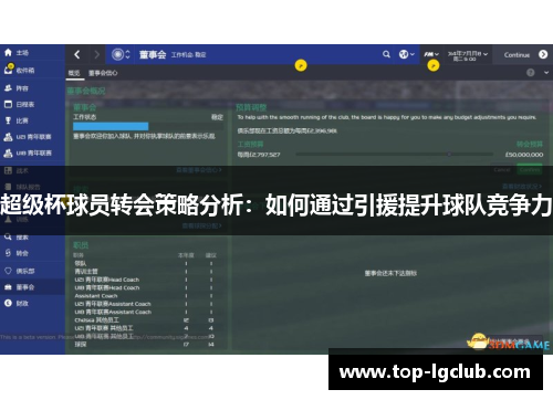 超级杯球员转会策略分析：如何通过引援提升球队竞争力